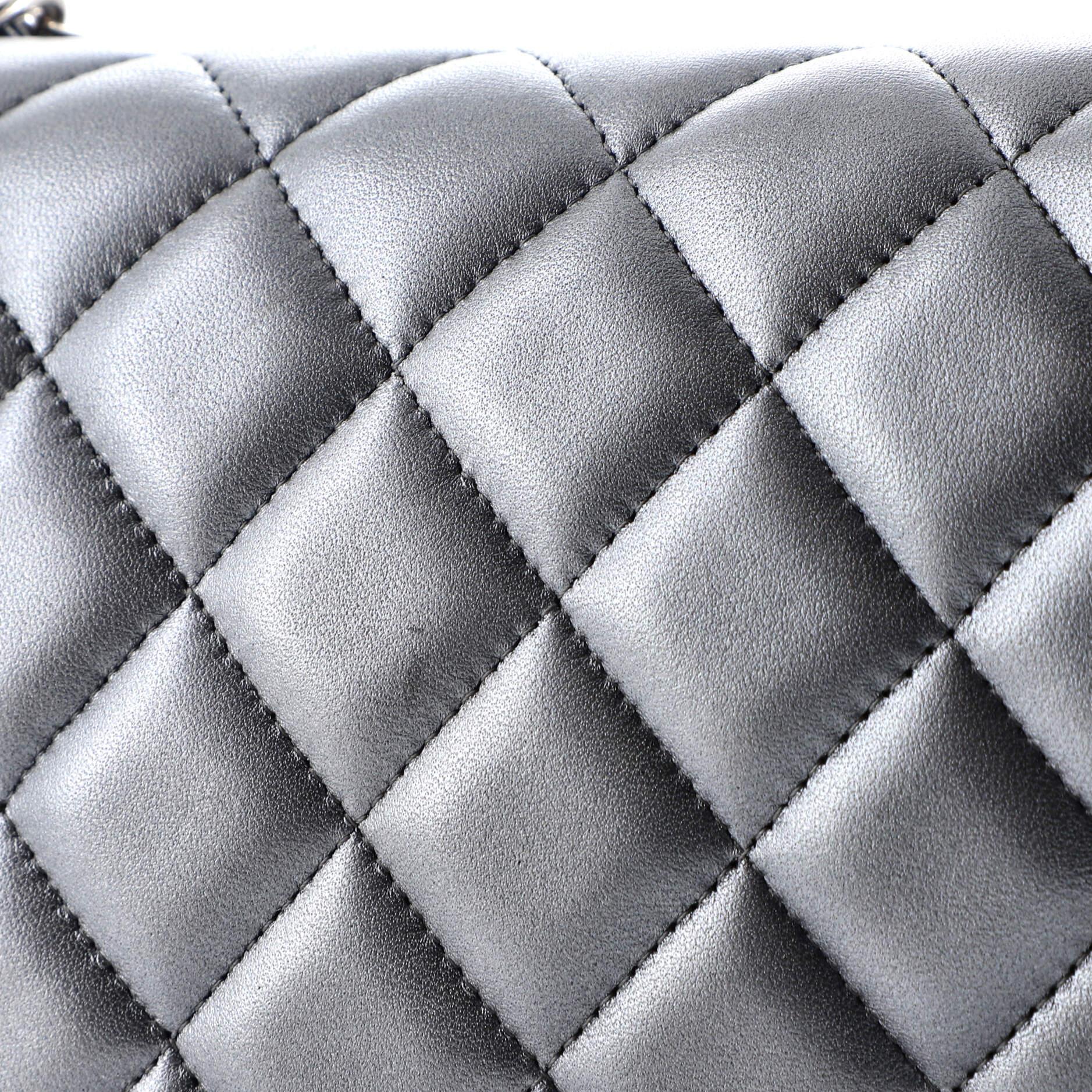 Chanel Classic Double Flap Bag Quilted Lambskin Maxi 7