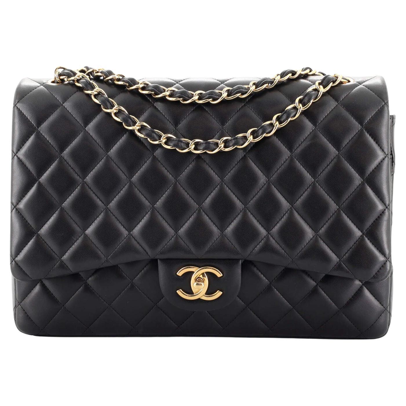 Elegance Redefined: Chanel Lambskin Quilted Maxi Flap Bag