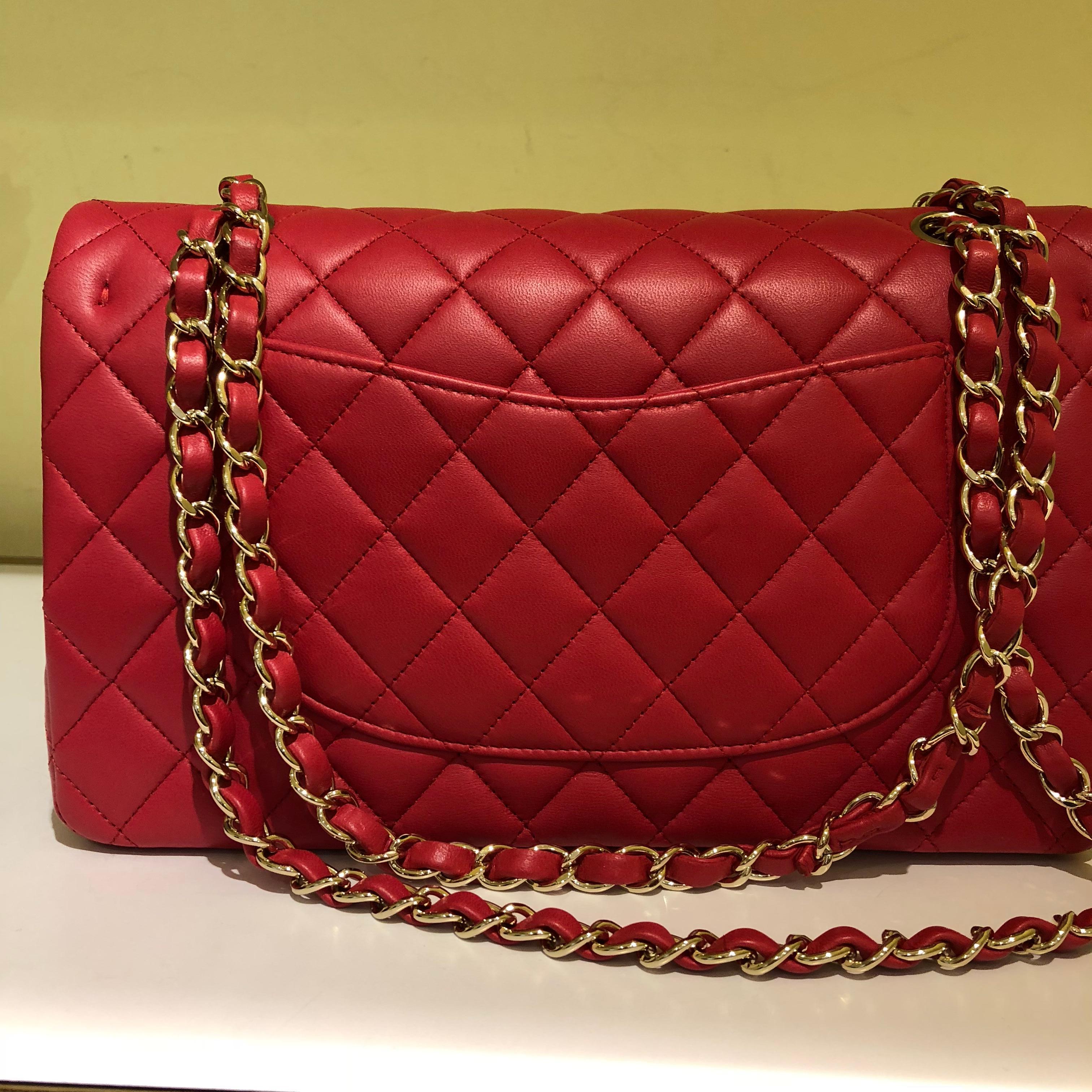 Chanel Classic Double Flap Bag Quilted Lambskin Medium 7