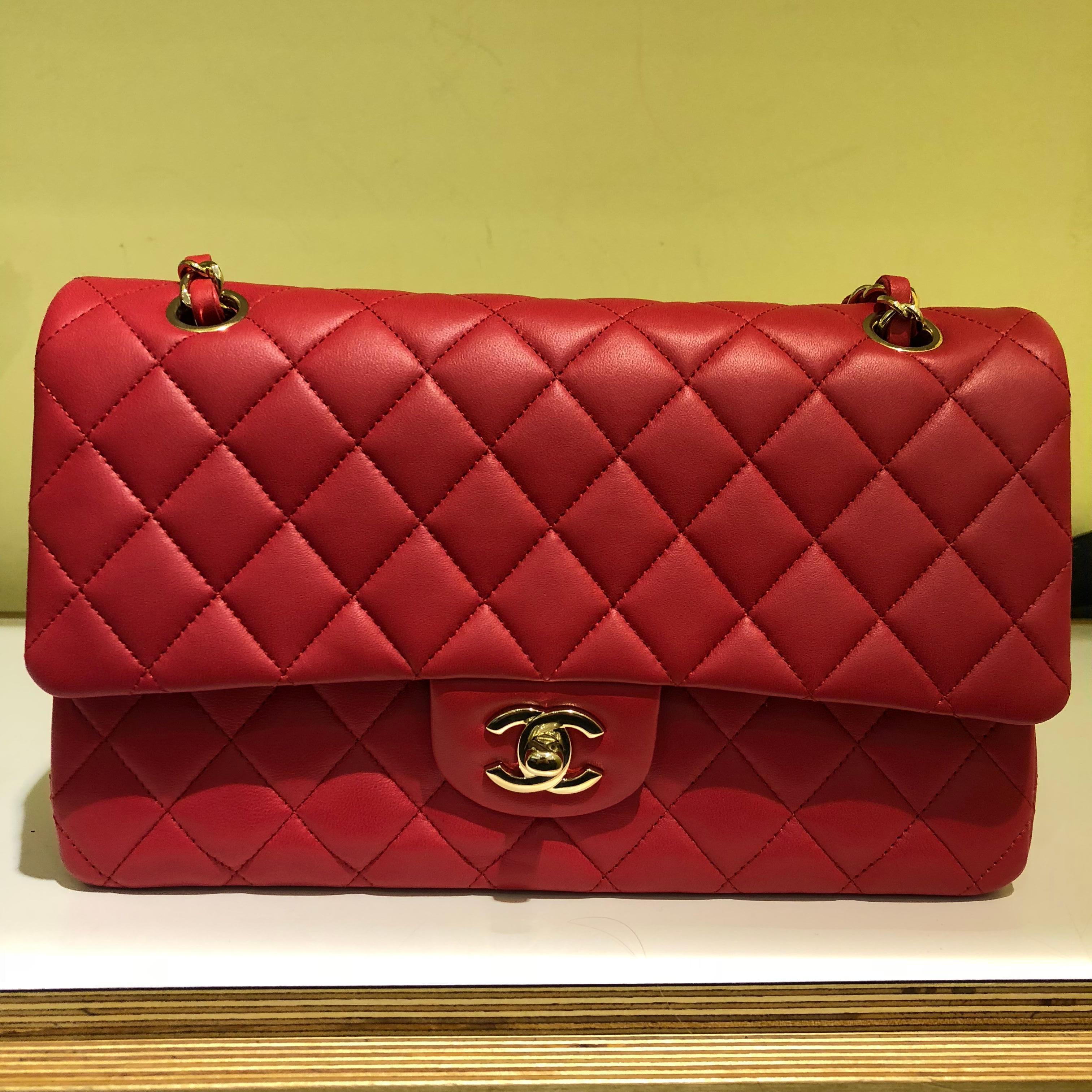 Chanel Classic Double Flap Bag Quilted Lambskin Medium 9