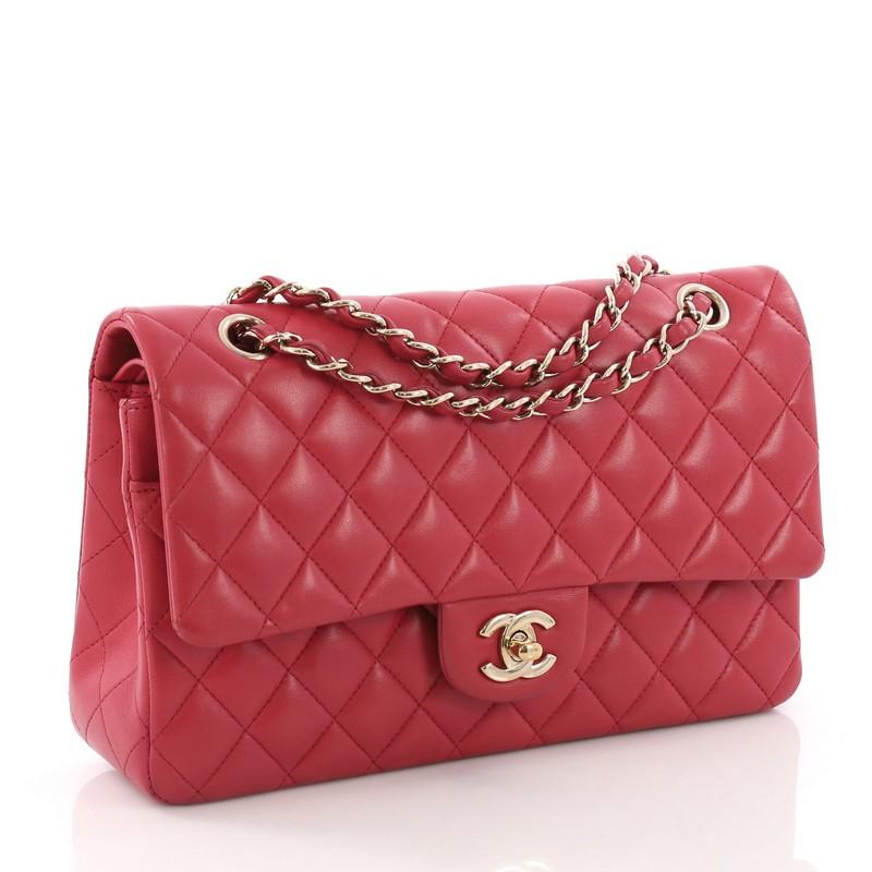 Chanel Classic Double Flap Bag Quilted Lambskin Medium (Rot)