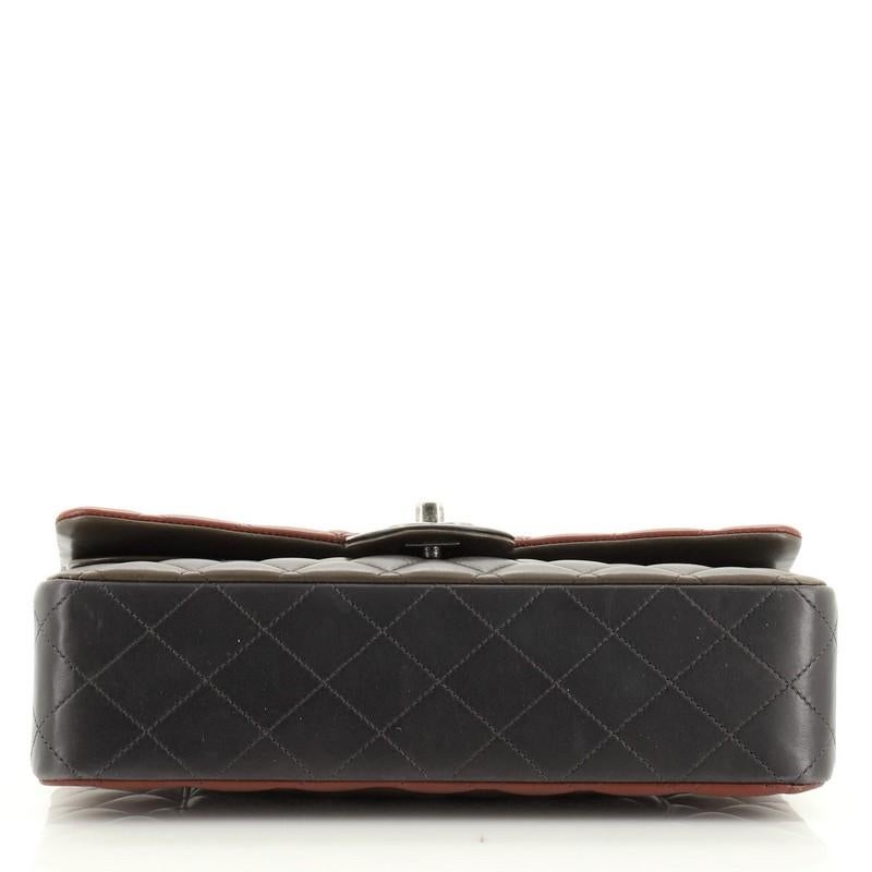 Women's or Men's Chanel Tricolor Classic Double Flap Bag Quilted Lambskin Medium