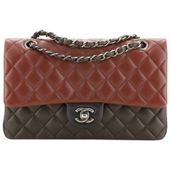 Chanel Tricolor Classic Double Flap Bag Quilted Lambskin Medium