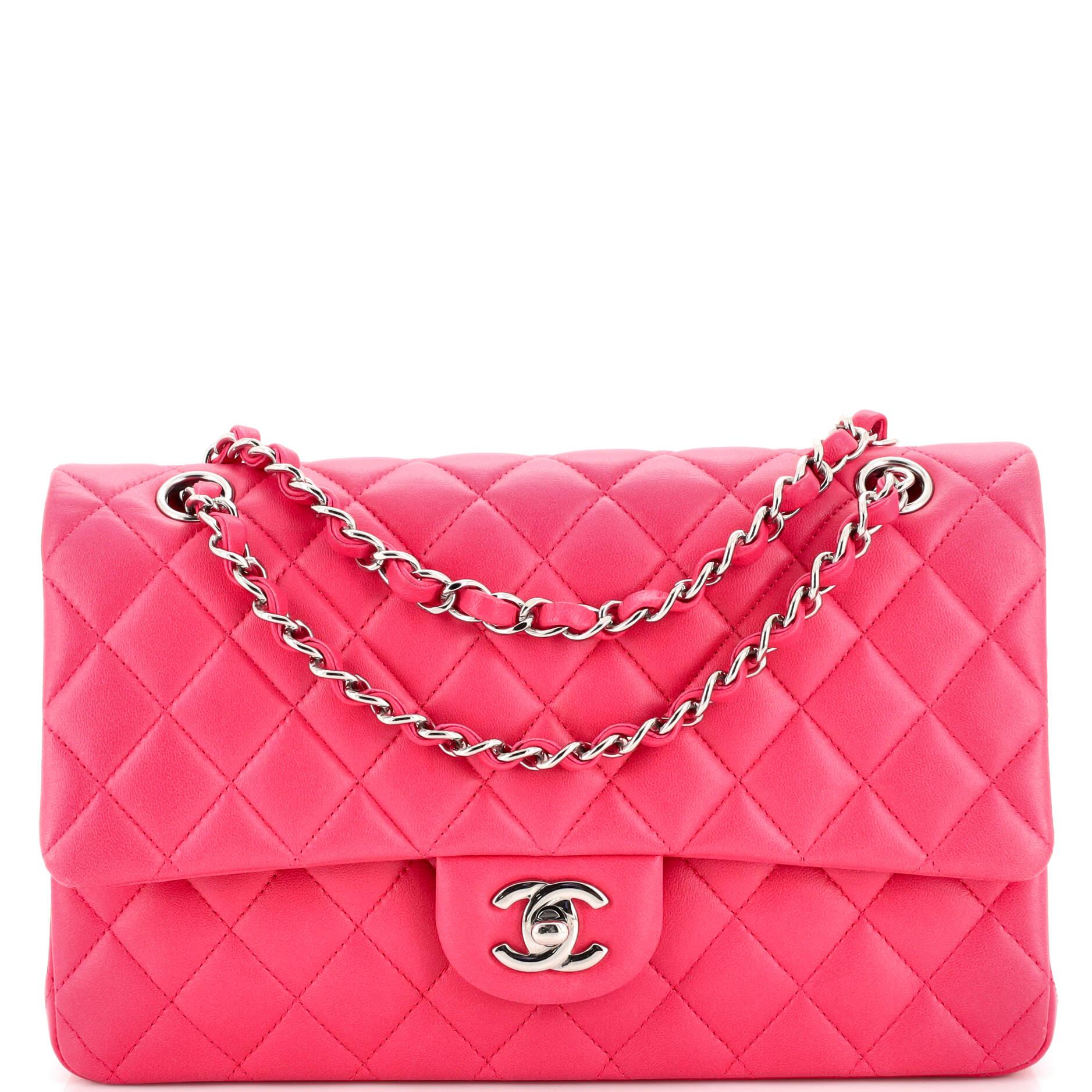 Chanel Classic Double Flap Bag Quilted Lambskin Medium For Sale at