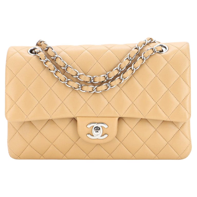 Chanel Classic Double Flap Bag Quilted Lambskin Medium For Sale at