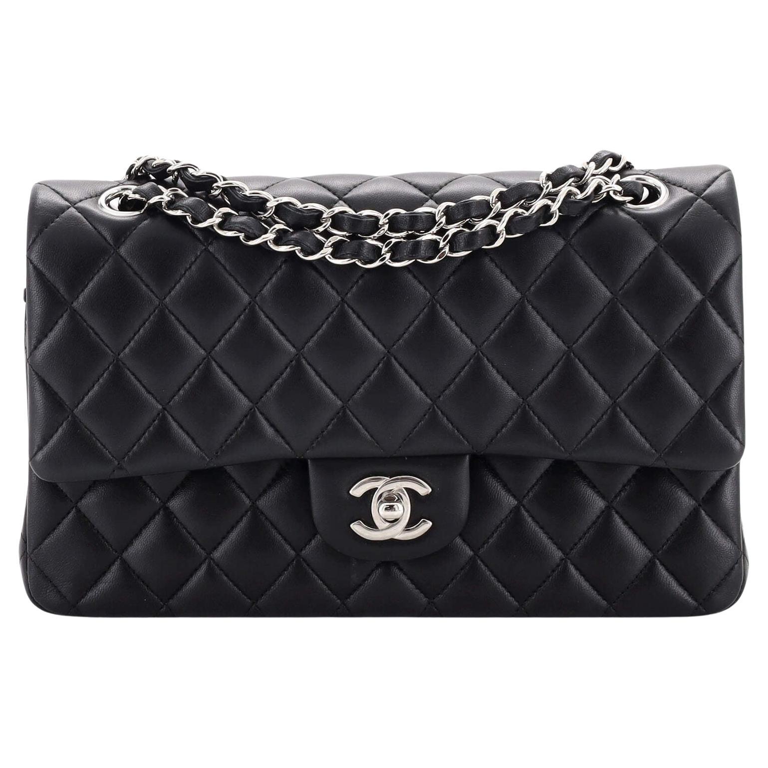 Chanel Classic Double Flap Bag Quilted Lambskin Medium For Sale