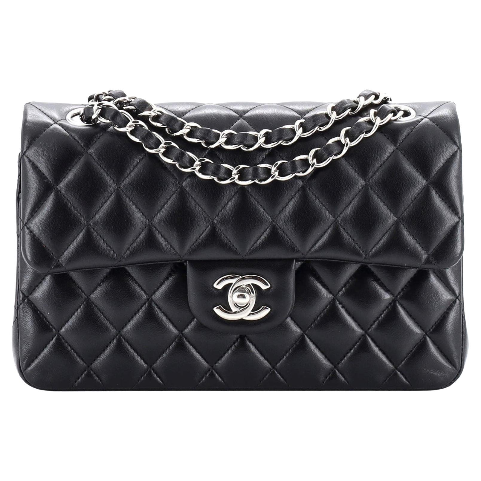 Chanel Classic Double Flap Bag Quilted Lambskin Small For Sale at 1stDibs