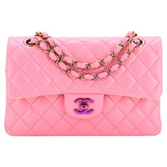 Chanel Classic Double Flap Bag Quilted Lambskin with Rainbow Hardware Small