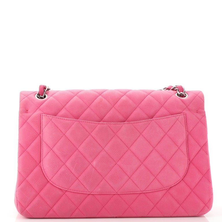 Chanel Classic Double Flap Bag Quilted Matte Caviar Jumbo at 1stDibs