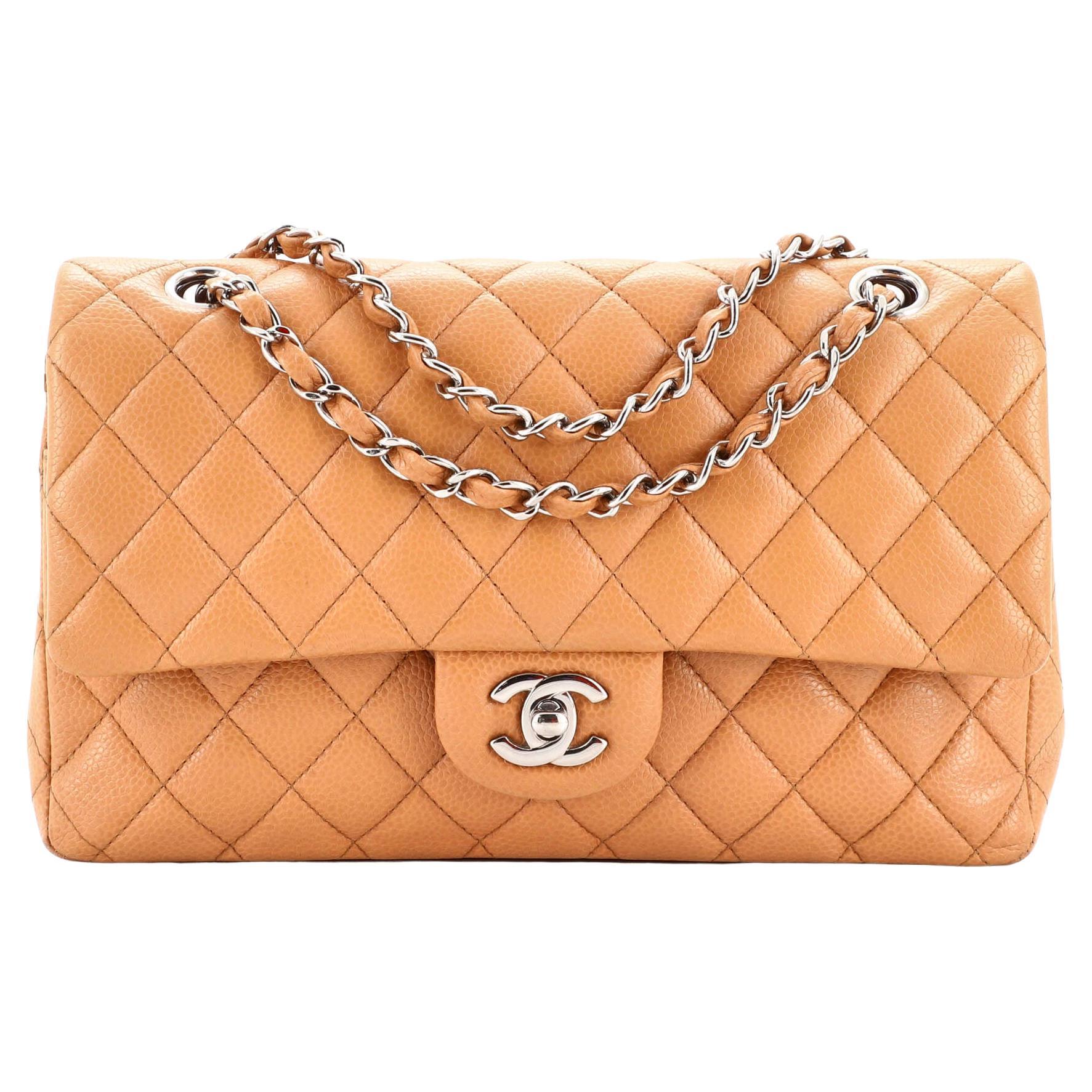 Chanel Classic Double Flap Bag Quilted Metallic Caviar Medium For Sale at  1stDibs