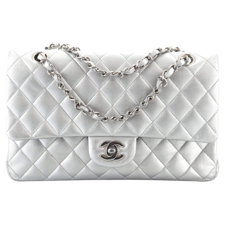 Chanel Classic Double Flap Bag Quilted Metallic Lambskin Medium at 1stDibs