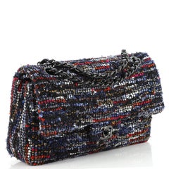 Chanel Classic Double Flap Bag Quilted Multicolor Tweed Medium