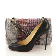 Chanel Classic Double Flap Bag Quilted Multicolor Tweed Medium