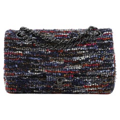Chanel Classic Double Flap Bag Quilted Multicolor Tweed Medium