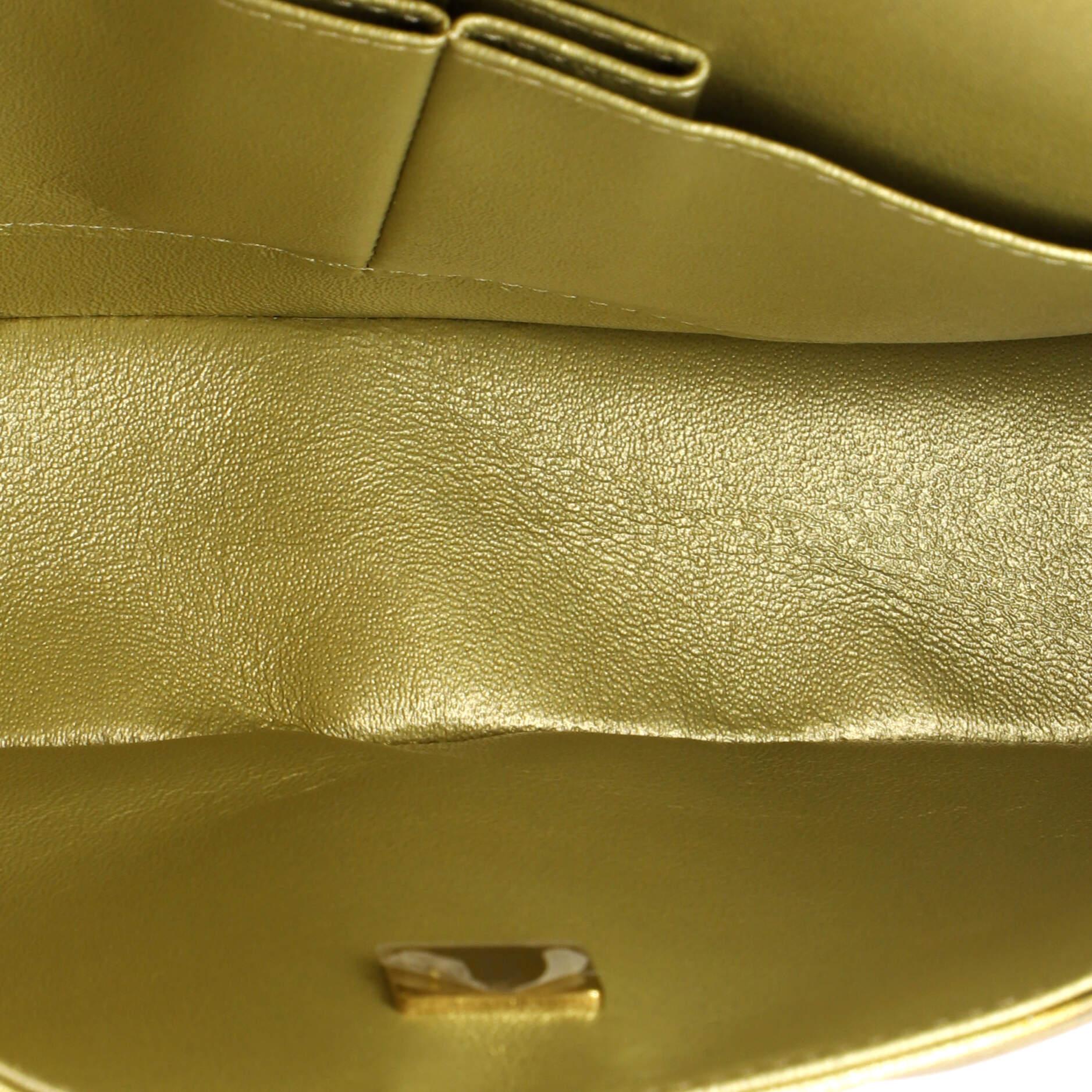 Chanel Classic Double Flap Bag Quilted Ombre Metallic Lambskin Medium For Sale 2