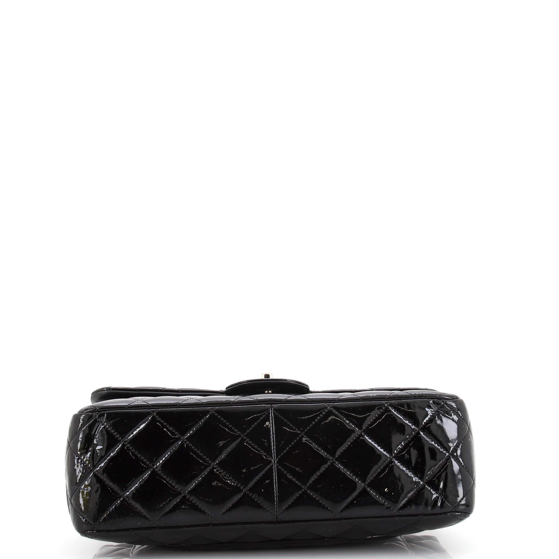 Women's or Men's Chanel Classic Double Flap Bag Quilted Patent Jumbo