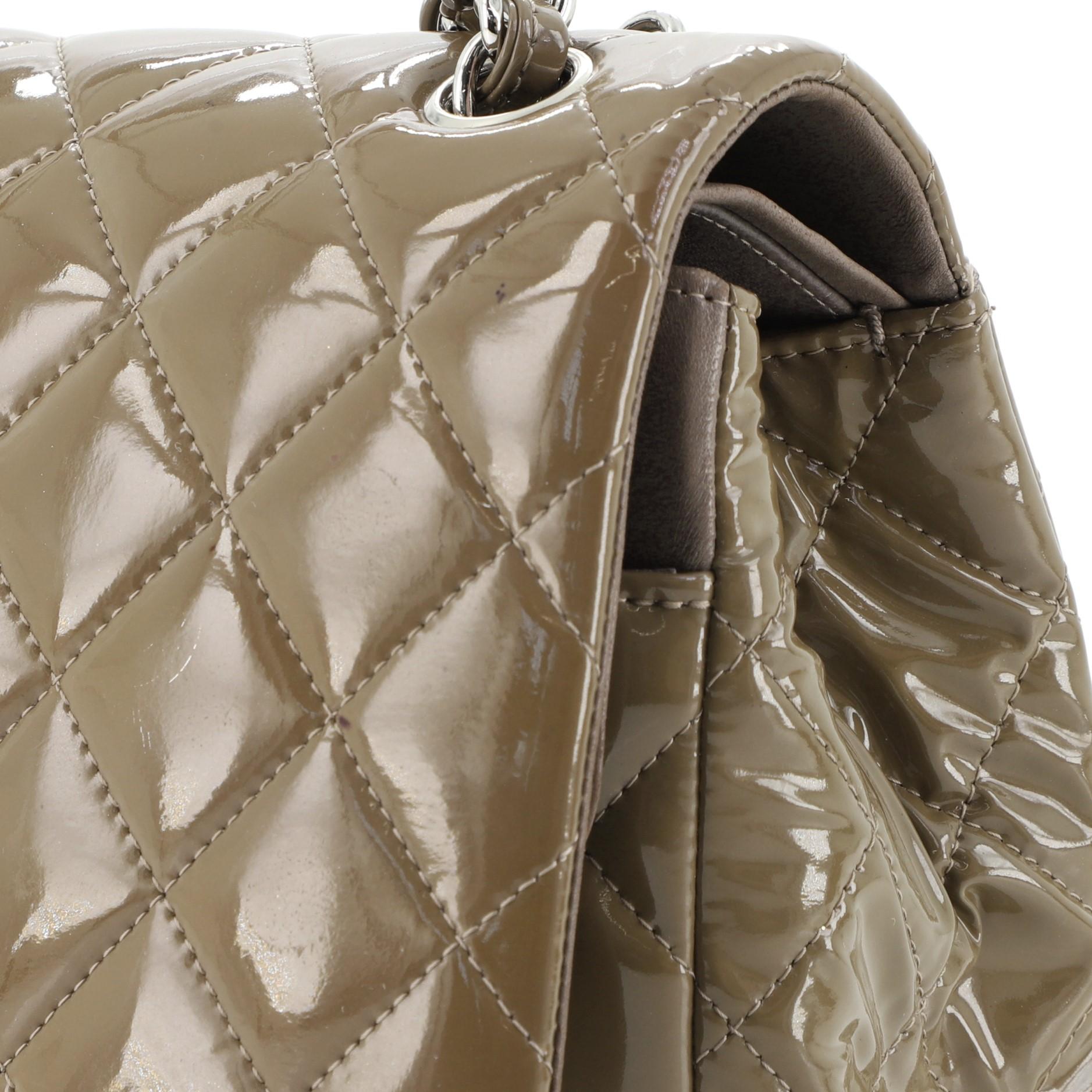 Chanel Classic Double Flap Bag Quilted Patent Jumbo 2