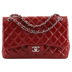 Chanel Classic Double Flap Bag Quilted Patent Jumbo