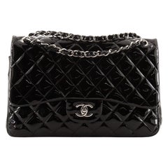 Chanel Classic Double Flap Bag Quilted Patent Jumbo