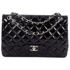 Chanel Classic Double Flap Bag Quilted Patent Jumbo