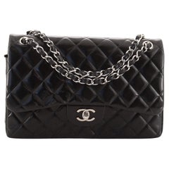 Chanel Classic Double Flap Bag Quilted Patent Jumbo