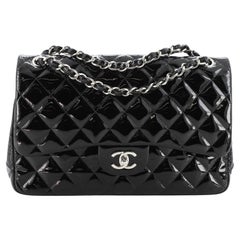 Chanel Classic Double Flap Bag Quilted Patent Jumbo