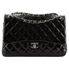 Chanel Classic Double Flap Bag Quilted Patent Jumbo