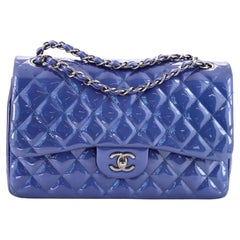 Chanel Classic Double Flap Bag Quilted Patent Jumbo