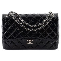 Chanel Classic Double Flap Bag Quilted Patent Jumbo