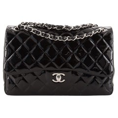 Chanel Classic Double Flap Bag Quilted Patent Jumbo