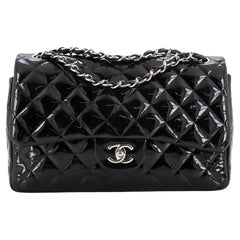 Chanel Classic Double Flap Bag Quilted Patent Jumbo