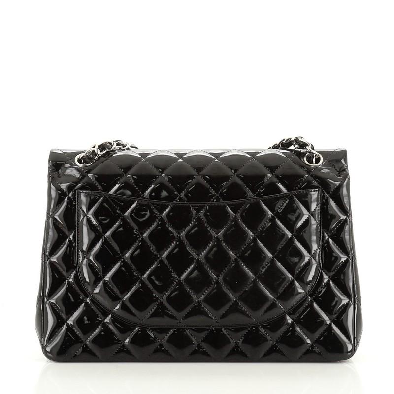 Chanel Classic Double Flap Bag Quilted Patent Maxi In Good Condition In NY, NY