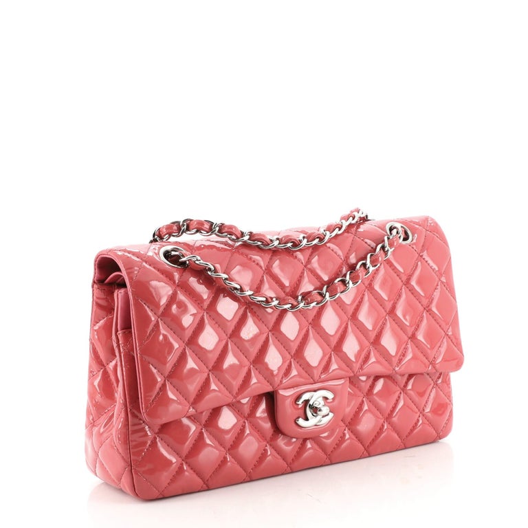 Chanel Classic Double Flap Bag Quilted Patent Medium at 1stDibs