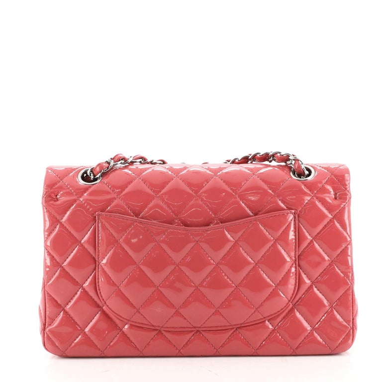 Chanel Classic Double Flap Bag Quilted Patent Medium at 1stDibs