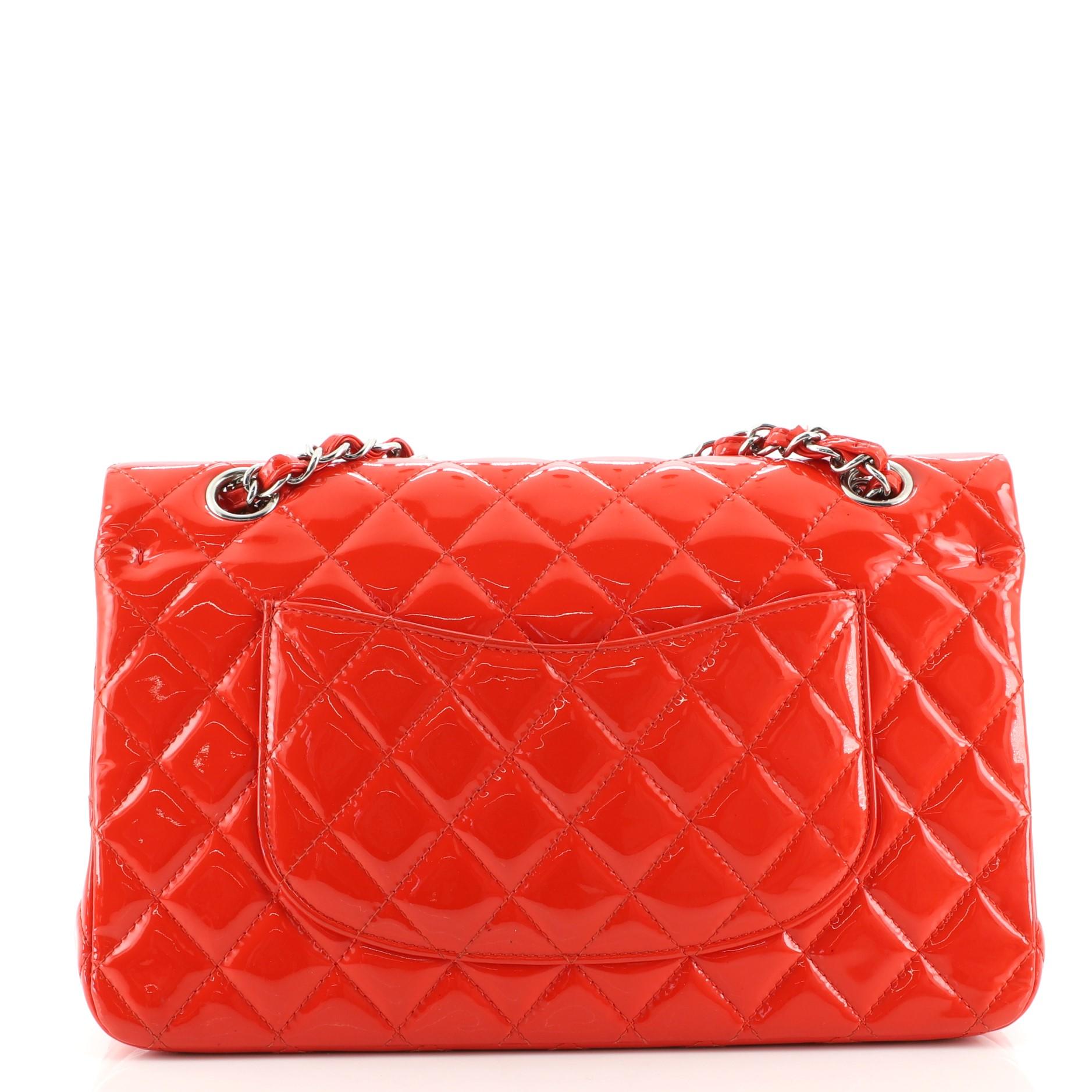 Chanel Classic Double Flap Bag Quilted Patent Medium In Fair Condition In NY, NY