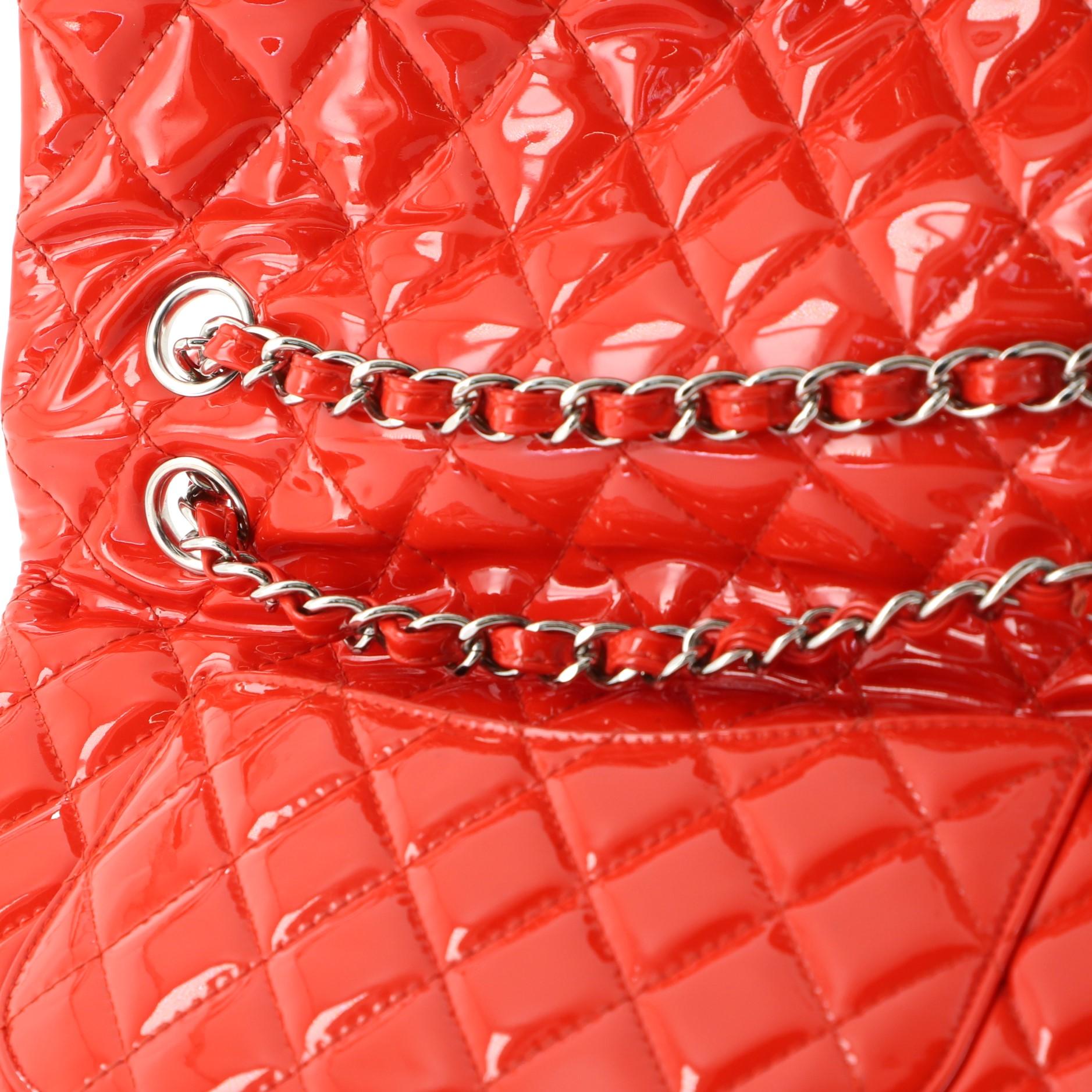 Chanel Classic Double Flap Bag Quilted Patent Medium 4