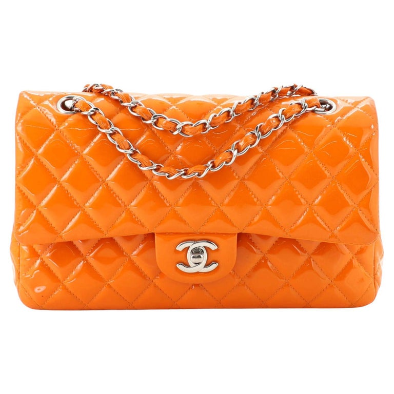Chanel Classic Double Flap Bag Quilted Patent Medium For Sale at 1stDibs