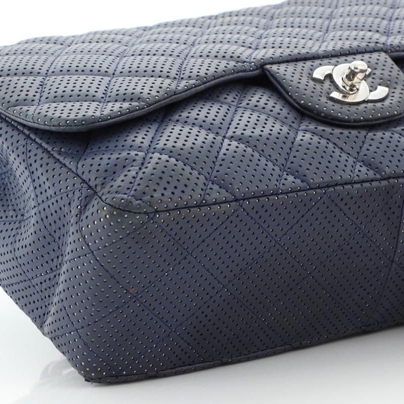 Chanel Classic Double Flap Bag Quilted Perforated Lambskin Jumbo 2