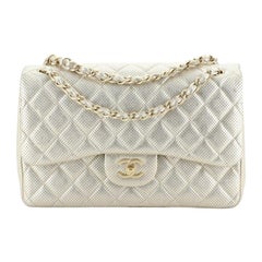 Chanel Classic Double Flap Bag Quilted Perforated Lambskin Jumbo
