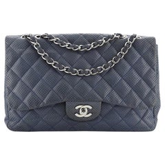 chanel double flap Chanel Classic Double Flap Bag Quilted Perforated Lambskin Jumbo
