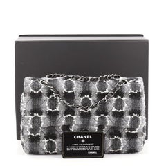 Chanel Classic Double Flap Bag Quilted Tweed and Wool Medium