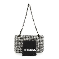 Chanel Classic Double Flap Bag Quilted Tweed Medium