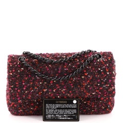 Chanel Classic Double Flap Bag Quilted Tweed Medium