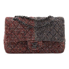 Chanel Classic Double Flap Bag Quilted Tweed Medium