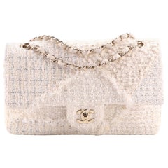 Chanel Classic Double Flap Bag Quilted Tweed Medium