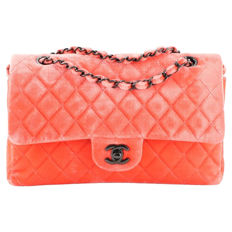 Chanel Classic Double Flap Bag Quilted Velvet Medium at 1stDibs