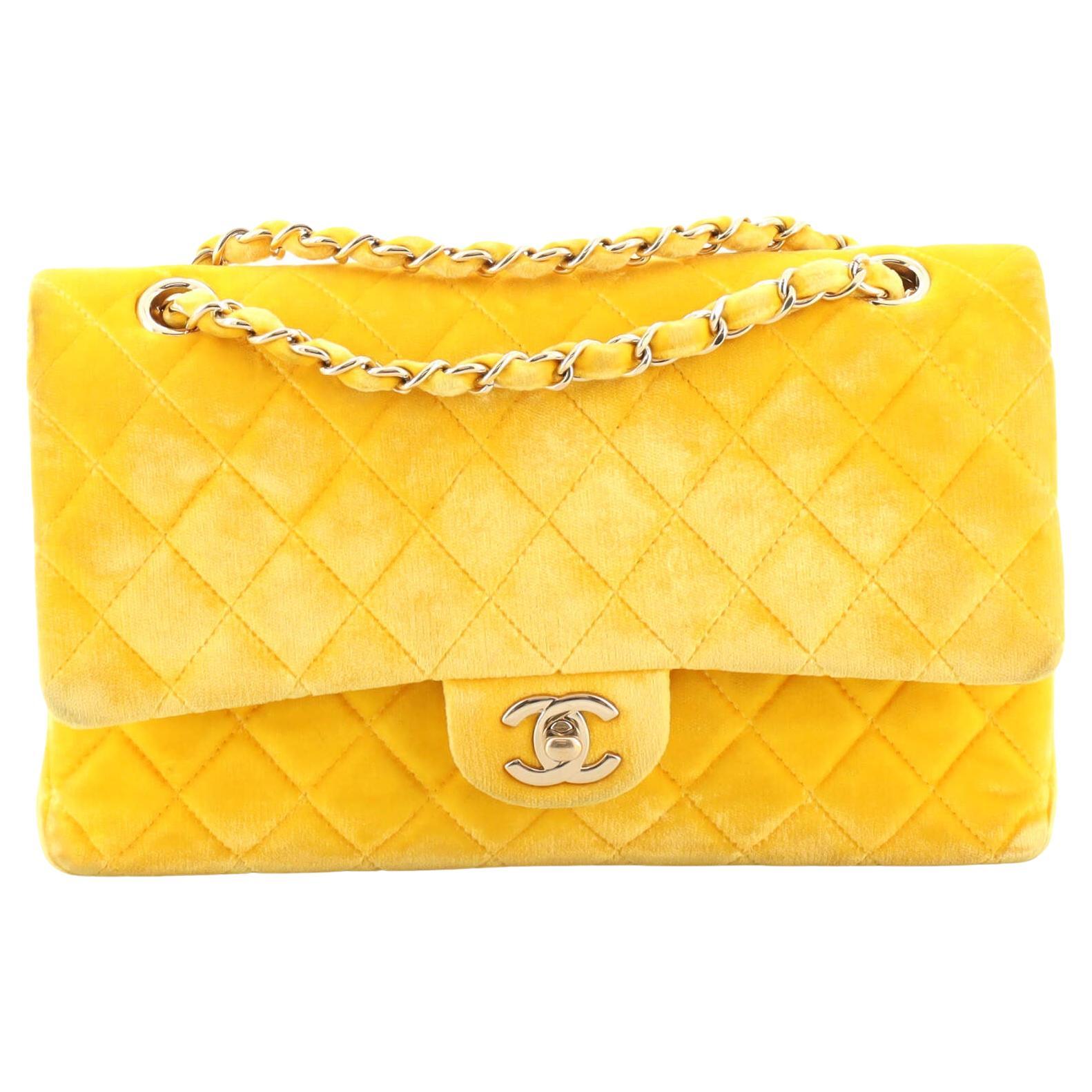 Chanel Classic Double Flap Bag Quilted Velvet Medium at 1stDibs