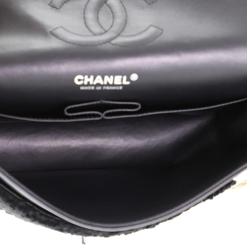Chanel Classic Double Flap Bag Shearling Medium In Good Condition In NY, NY