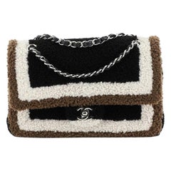 Chanel Classic Double Flap Bag Shearling Medium