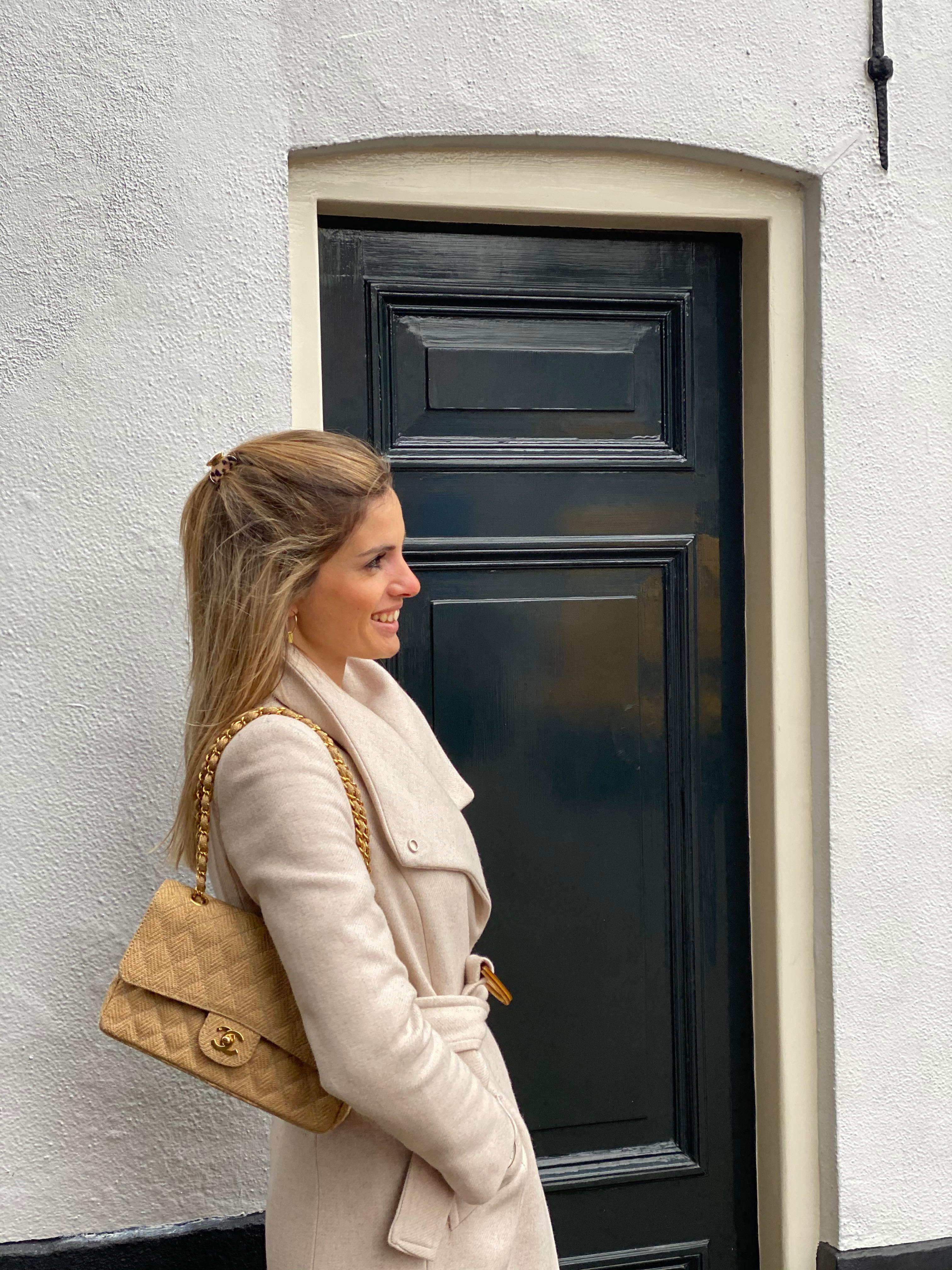 beige chanel classic flap